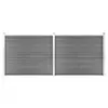 Image de vidaXL Ensemble de panneau de clôture WPC 353x146 cm Gris