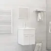 Image de vidaXL Ensemble de meubles salle de bain - Blanc aggloméré