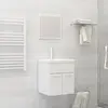 Image de vidaXL Ensemble de meubles de salle de bain Blanc brillant Aggloméré