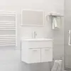 Image de vidaXL Ensemble meubles salle de bain Blanc Aggloméré