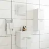 Image de vidaXL Ensemble Meubles Bain Blanc Aggloméré