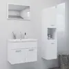 Image de vidaXL Meubles Salle de Bain Blanc Aggloméré