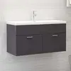 Image de VidaXL Armoire d'évier avec lavabo intégré - Gris brillant