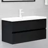 Image de vidaXL Armoire évier lavabo intégré - Noir