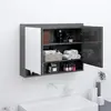 Image de vidaXL Armoire Miroir Gris Brillant