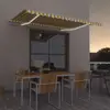 Image de VidaXL Auvent manuel avec LED - 400x300 cm - Jaune et blanc