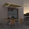 Image de vidaXL Auvent automatique capteur de vent/LED 400x300cm Jaune et blanc