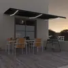 Image de vidaXL Auvent manuel rétractable avec LED - Anthracite