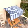 Image de vidaXL Auvent manuel rétractable avec store 3x2,5 m Bleu et blanc