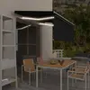 Image de vidaXL Auvent manuel rétractable avec LED 3x2,5 m - Anthracite
