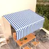 Image de vidaXL Auvent manuel rétractable - Bleu et blanc 4x3 m