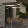 Image de vidaXL Auvent automatique store capteur de vent et LED 4x3 m Crème