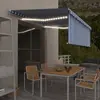 Image de VidaXL Auvent Manuel avec Store et LED - Bleu/Blanc