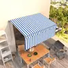 Image de vidaXL Auvent manuel rétractable avec store 3x2,5 m Bleu et blanc