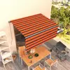 Image de vidaXL Auvent rétractable manuel avec store 3,5x2,5 m Orange et marron