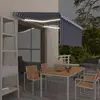 Image de vidaXL Auvent rétractable manuel LED 3,5x2,5m Bleu et blanc
