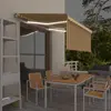 Image de vidaXL Auvent rétractable manuel avec LED