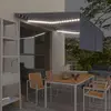 Image de vidaXL Auvent automatique LED capteur de vent 4x3 m Bleu et blanc