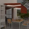 Image de vidaXL Auvent automatique LED 4x3 m Orange/Marron