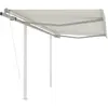 Image de vidaXL Auvent rétractable automatique 3,5x2,5 m - Crème