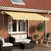 Image de VidaXL Auvent rétractable avec poteaux - 3,5x2,5 m - Jaune blanc