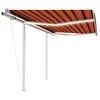Image de vidaXL Auvent automatique capteur de vent LED 3,5x2,5 m Orange marron