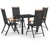 Image de VIDAXL Ensemble à manger de jardin 5 pcs Aluminium Noir