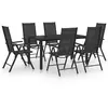 Image de vidaXL Ensemble à manger de jardin 7 pcs - Aluminium noir