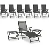 Image de vidaXL Salon de jardin 9 pcs Noir et anthracite