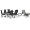 Image de Ensemble à manger jardin vidaXL 10 pcs - Noir et anthracite