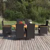 Image de vidaXL Ensemble à manger de jardin 7 pcs - Résine tressée noir