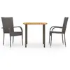 Image de vidaXL Ensemble à manger 3 pcs - Marron
