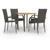 Image de vidaXL Ensemble à manger de jardin 5 pcs marron