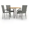 Image de vidaXL Ensemble à manger de jardin 5 pcs - Gris