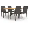 Image de vidaXL Ensemble à manger de jardin 5 pcs - Marron