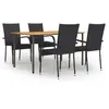 Image de vidaXL Ensemble à manger 5 pcs résine tressée