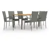 Image de vidaXL Ensemble à manger de jardin 7 pcs - Gris