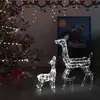 Image de vidaXL Famille de rennes de Noël en acrylique 160 LED