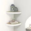 Image de vidaXL Étagères d'Angle Murales 2 pcs Chêne & Blanc