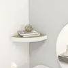 Image de vidaXL Étagère d'angle murale Chêne et blanc