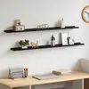 Image de VidaXL Étagères murales 2 pcs - Noir - MDF