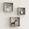 Image de vidaXL Étagères murales cubiques 3 pcs - Gris béton