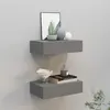 Image de vidaXL Étagères à tiroirs murales 2 pcs gris