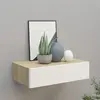Image de vidaXL Étagère à Tiroir 40x23,5x10 cm - Chêne/Blanc