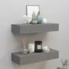 Image de vidaXL Étagères Murales à Tiroirs 2 pcs Gris