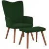 Image de VidaXL Fauteuil avec repose-pied - Vert foncé