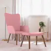 Image de vidaXL Chaise de relaxation avec repose-pied Rose Velours