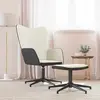 Image de vidaXL Chaise de relaxation avec tabouret - Blanc crème