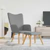 Image de vidaXL Chaise de relaxation avec tabouret - Gris clair