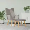 Image de vidaXL Chaise de relaxation avec tabouret taupe tissu